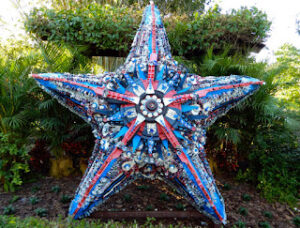 Starfish sculpture by Washed Ashore